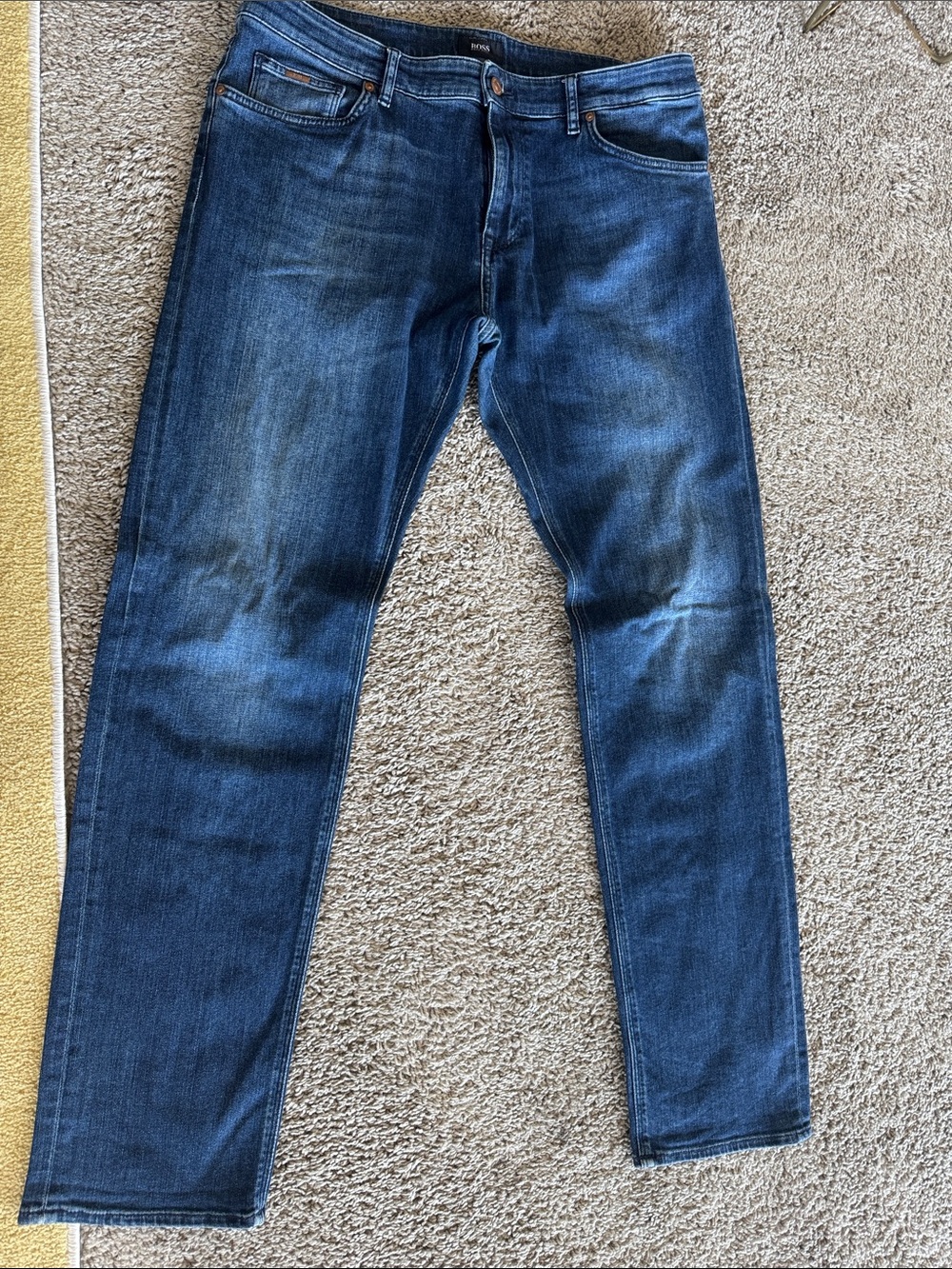 Hugo Boss Men's Slim Straight Jeans in Indigo Blue